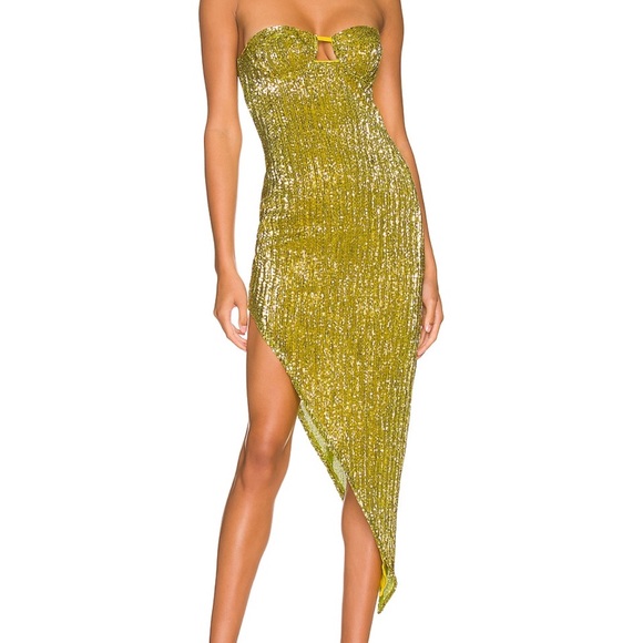 Camila Coelho Dresses & Skirts - Camila Coelho Gold Sequin Midi Dress